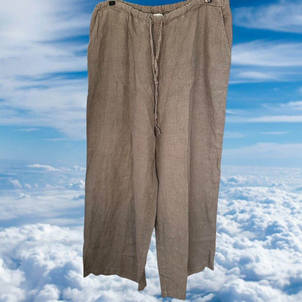 Ivan Grundahl Copenhagen Women's Wide Leg Pants Size 38 Linen Loose Fit